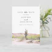 Arizona Desert Mountain Saguaros redt de datum Save The Date (Staand voorkant)