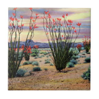 Arizona Desert Ocotillos in Bloom Tegeltje