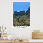 Arizona Desert Picacho Peak Modern Wandelen Fietse Poster (Keuken)