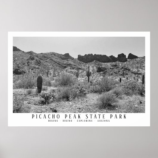 Arizona Desert Picacho Peak State Park Verkennen Poster (Voorkant)