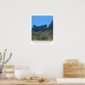 Arizona Desert Picacho Peak Vertical Mountains Art Poster (Keuken)
