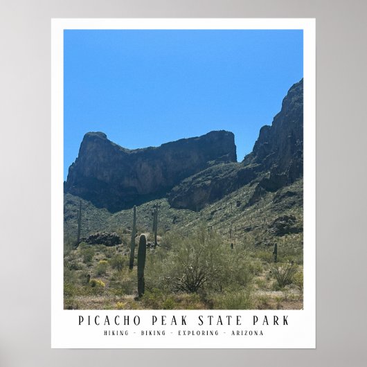 Arizona Desert Picacho Peak Vertical Mountains Art Poster (Voorkant)