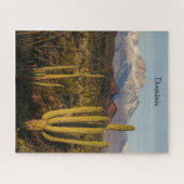 Arizona Desert Saguaro Cacti Snowy Mountain Legpuzzel (Horizontaal)