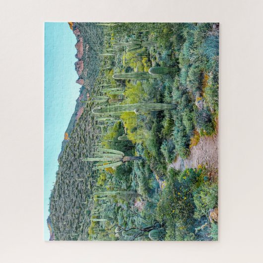 Arizona Desert Saguaro Cactus Forest Hiking Trail Legpuzzel (Verticaal)