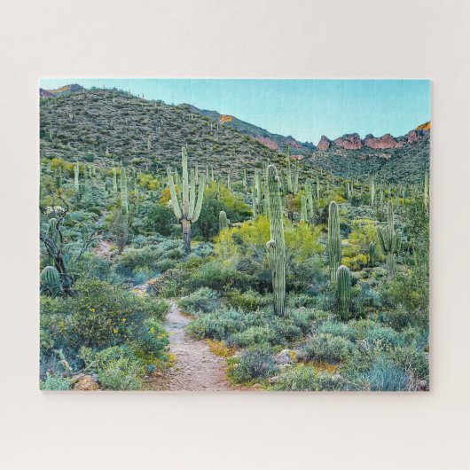 Arizona Desert Saguaro Cactus Forest Hiking Trail Legpuzzel (Horizontaal)