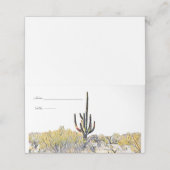 Arizona Desert Saguaro Cactus Place Cards Plaatskaartje (Buitenkant ongevouwen)