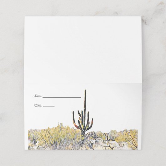 Arizona Desert Saguaro Cactus Place Cards Plaatskaartje (Buitenkant ongevouwen)