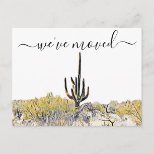 Arizona Desert Saguaro Moving Announcement Aankondigingskaart