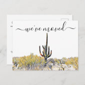 Arizona Desert Saguaro Moving Announcement Aankondigingskaart (Voorkant / Achterkant)