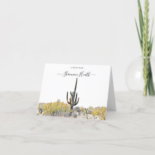 Arizona Desert Saguaro Personalized Note Kaart