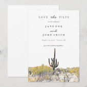 Arizona Desert Saguaro slaat de datum op Save The Date (Voorkant / Achterkant)