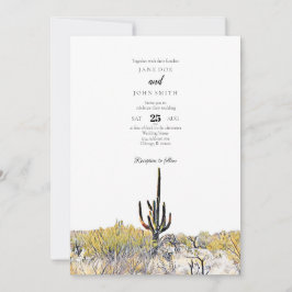 Arizona Desert Saguaro Wedding Uitnodiging
