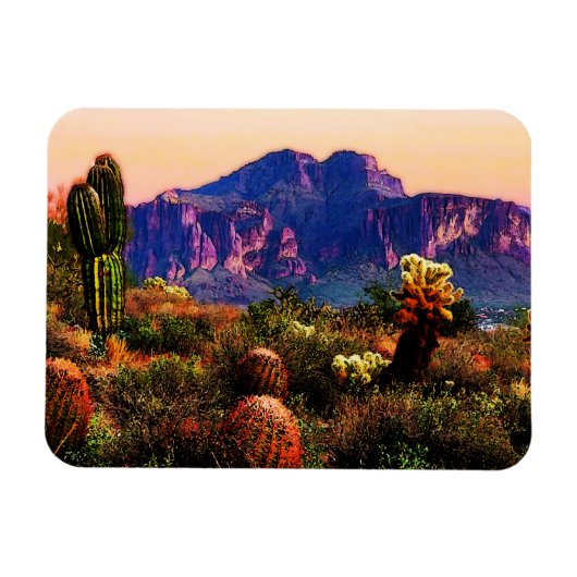 Arizona Desert Scenery Superstition Mountain Magneet (Horizontaal)