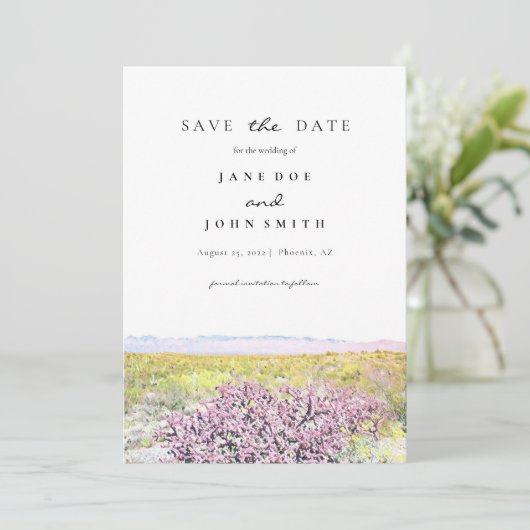 Arizona Desert slaat de datum op Save The Date (Staand voorkant)