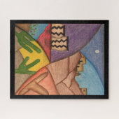Arizona Desert Southwest Collage Folk Art Legpuzzel (Horizontaal)