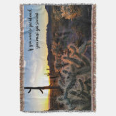 Arizona Desert Sunset Cactus Inspirerend Gezegde Deken (Voorkant Verticaal)