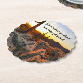 Arizona Desert Sunset Cactus Inspirerend Gezegde Kartonnen Onderzetters (Gekanteld)