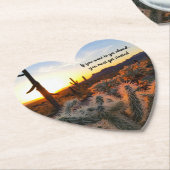 Arizona Desert Sunset Cactus Inspirerend Gezegde Kartonnen Onderzetters (Gekanteld)