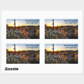 Arizona Desert Sunset Cactus Inspirerend Gezegde Rechthoekige Sticker (Vel)