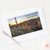 Arizona Desert Sunset Cactus Inspirerend Gezegde Rechthoekige Sticker (Envelop)