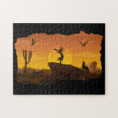 Arizona Desert Sunset Kokopelli Legpuzzel (Horizontaal)