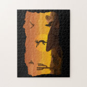 Arizona Desert Sunset Kokopelli Legpuzzel (Verticaal)