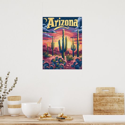 Arizona Desert Sunset Poster (Keuken)