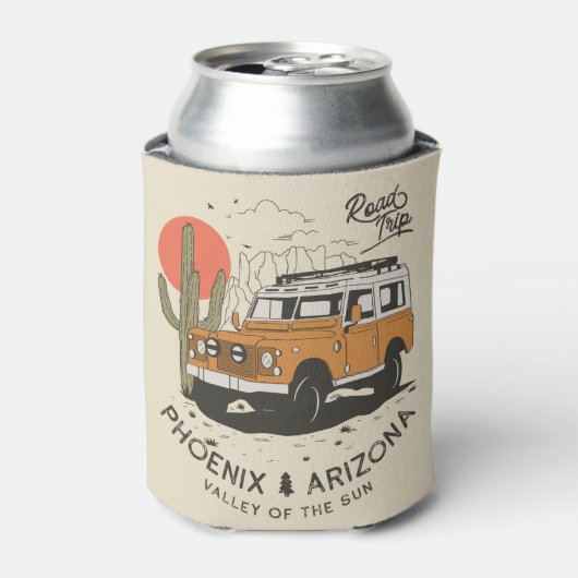 Arizona Desert Sunset Road Trip Cactus Phoenix Blikjeskoeler (Blikje Voorkant)