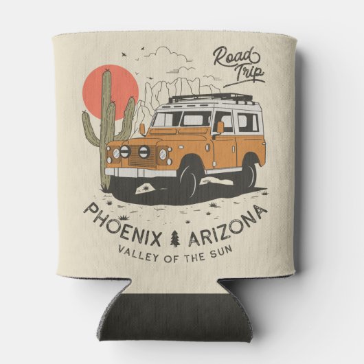 Arizona Desert Sunset Road Trip Cactus Phoenix Blikjeskoeler (Achterkant)