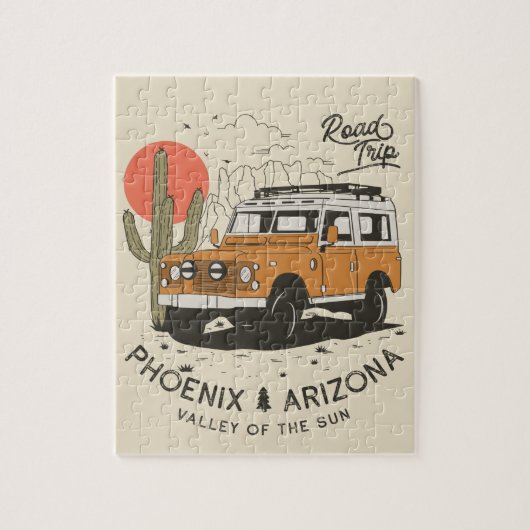 Arizona Desert Sunset Road Trip Cactus Phoenix Legpuzzel (Verticaal)