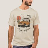 Arizona Desert Sunset Road Trip Cactus Phoenix T-shirt (Voorkant)
