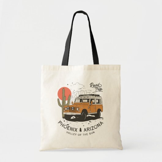Arizona Desert Sunset Road Trip Cactus Phoenix Tote Bag (Voorkant)