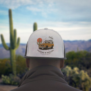 Arizona Desert Sunset Road Trip Cactus Phoenix Trucker Pet
