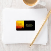 Arizona Desert Sunset Yellow Red Sinaasappel Cactu Etiket (Insitu)