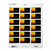 Arizona Desert Sunset Yellow Red Sinaasappel Cactu Etiket (Full Sheet)