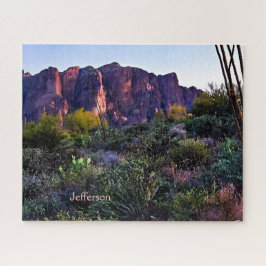 Arizona Desert Superstition Mountain in Dusk Legpuzzel