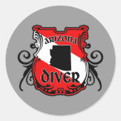 Arizona Diver Ronde Sticker (Voorkant)