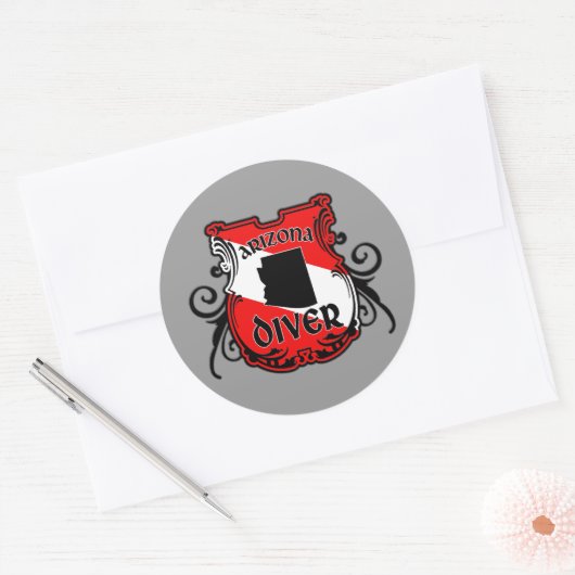 Arizona Diver Ronde Sticker (Envelop)