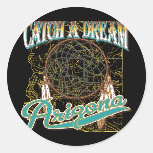 Arizona Dream Catcher Ronde Sticker (Voorkant)