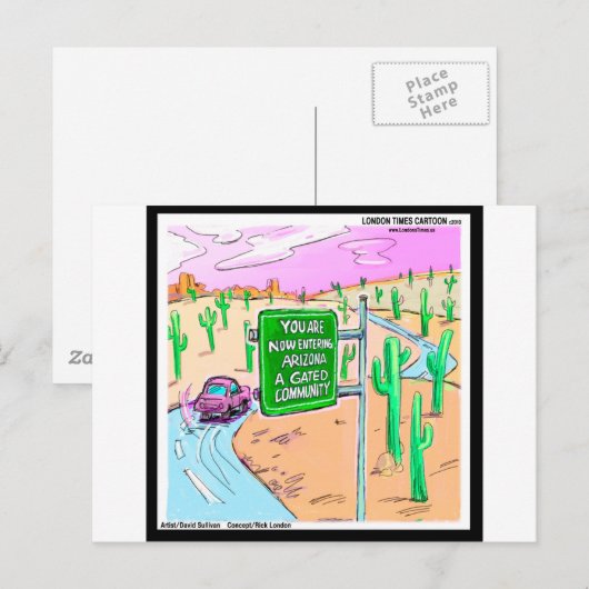 Arizona: Een Gated Community Funny Gifts & T - shi Briefkaart (Voorkant / Achterkant)