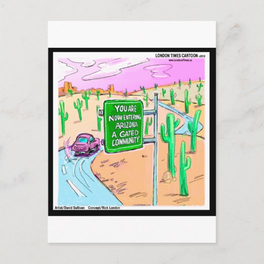 Arizona: Een Omheinde Gemeenschap Grappige Cadeaus Briefkaart (Voorkant)