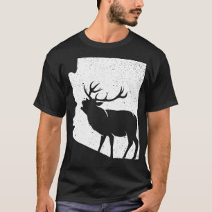 Arizona Elk Hunter Bull Elk AZ State Shap T-shirt