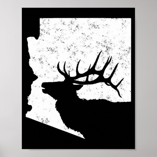 Arizona Elk Hunting Bull Elk AZ staatsvorm Poster (Voorkant)