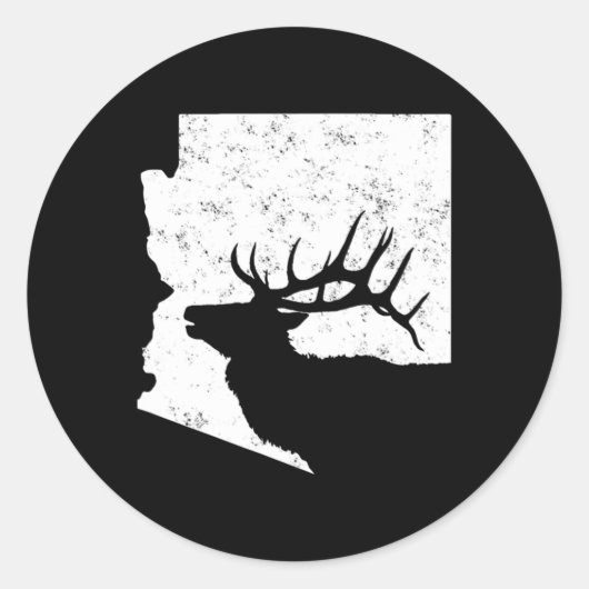 Arizona Elk Hunting Bull Elk AZ staatsvorm Ronde Sticker (Voorkant)