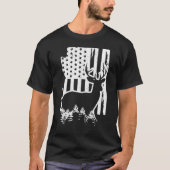 Arizona Elk Hunting State Map American Flag Patrio T-shirt (Voorkant)