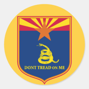 Arizona en Gadsden Flag Shield Ronde Sticker