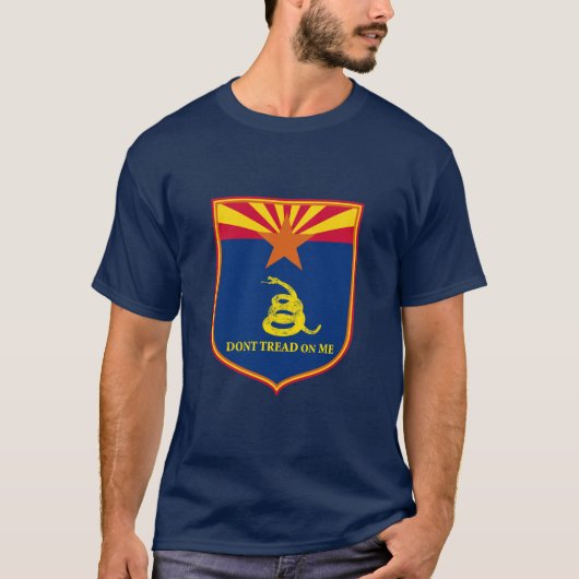 Arizona en Gadsden Flag Shield T-shirt (Voorkant)