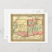 Arizona en New MexicoPanoramic Map Briefkaart (Voorkant / Achterkant)