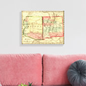 Arizona en New MexicoPanoramic Map Canvas Afdruk (Insitu (Woonkamer))