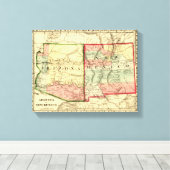 Arizona en New MexicoPanoramic Map Canvas Afdruk (Insitu (Houten vloer))